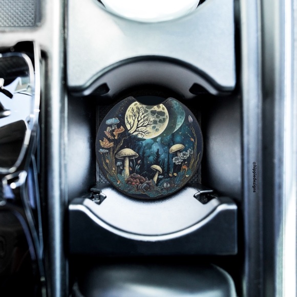 Hand Crafted Mushroom Night Car Coaster 2 Pack - Picture 4 of 7